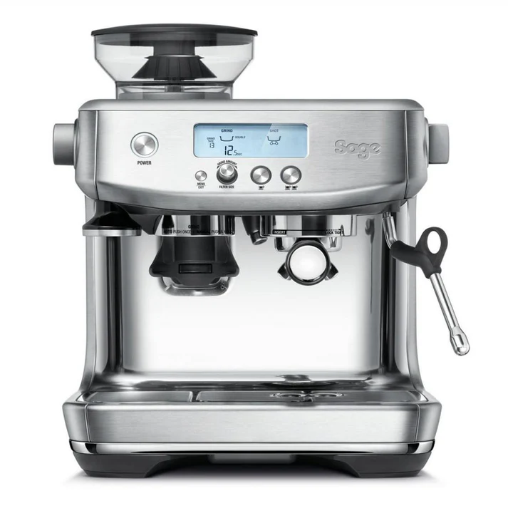 Front_view_of_Sage_The_Barista_Pro_Espresso_Machine_in_stainless_steel_with_LCD_display.